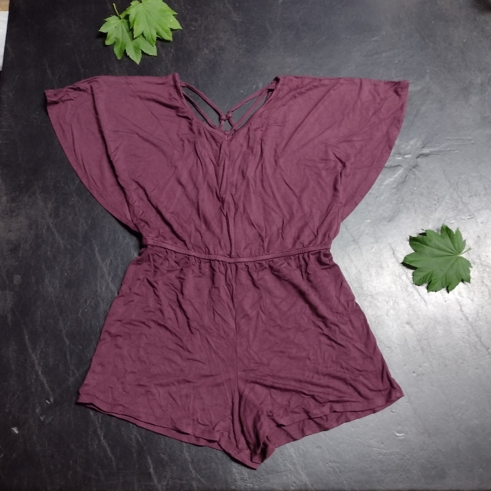 Art class romper burgundy sz m